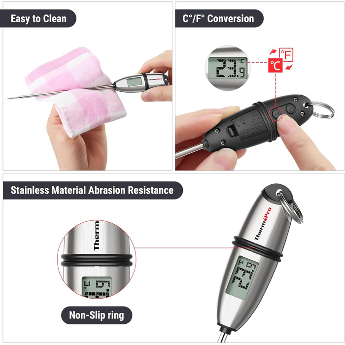 Цифровий термометр для м'яса ThermoPro: термометр для кухні, гриля та приготування їжі (2 шт.)
