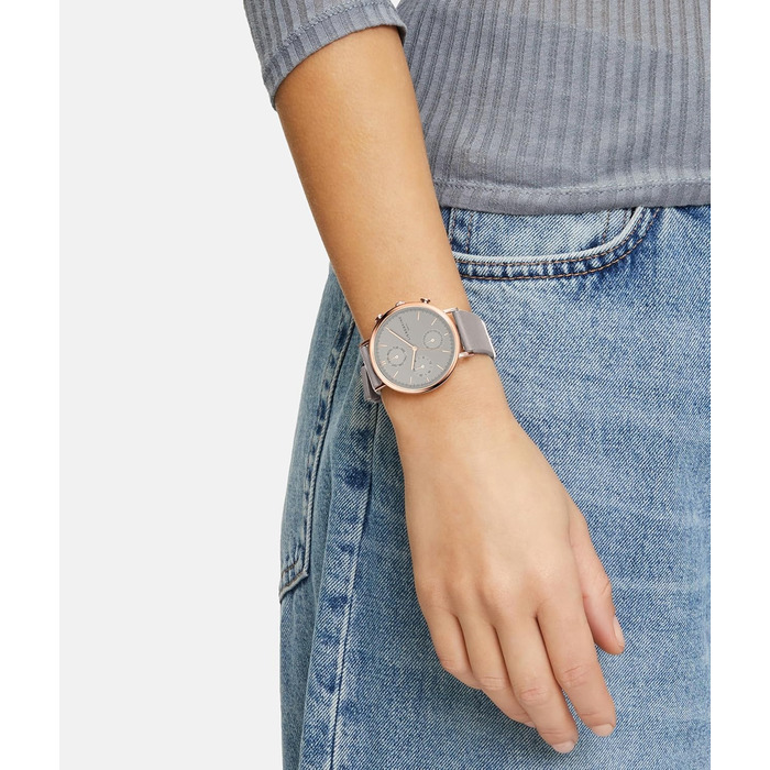 Годинник Liebeskind Berlin для жінок – круглі багатофункціональні годинники 38 мм – браслет із нержавіючої сталі або шкіри – водонепроникність 5ATM. Елегантний дизайн (Бежевий)