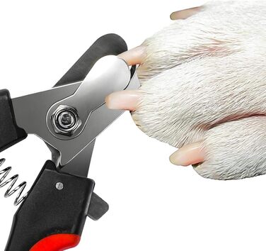 Тример для стрижки нігтів собак з захистом від надрізання та гострими лезами, червоний