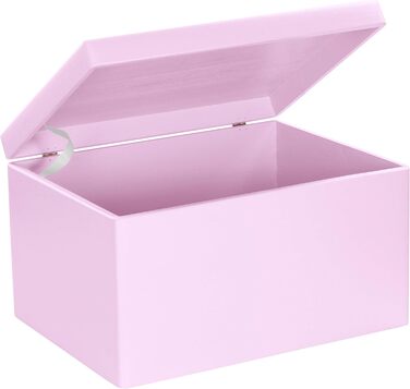 Large Wooden Box with Lid - All-Purpose Wooden Box - Storage Box | Toy Chest - Gift Packaging | Decorative Box for Crafting FSC® (approx. 40 x 30 x 24 cm | XL, Pink)