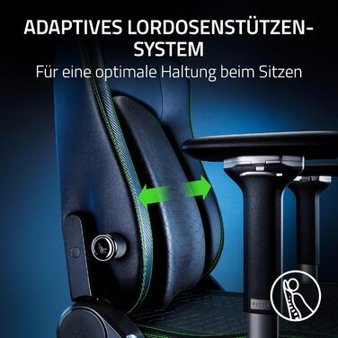 Ігрове крісло Razer Iskur V2 з адаптивною поперековою підтримкою, екологічною EPU-еко-шкірою, 4D-підлокітниками, зелений