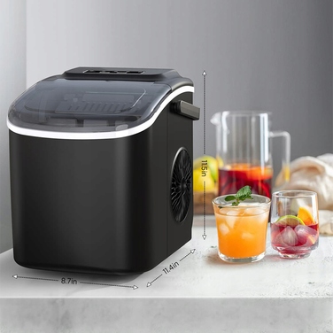 Льодогенератор Ice Cube Maker, чорний, 12 кг/24 год, з автоматичним вимкненням