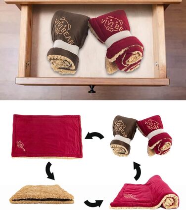 Килимок для собак Comfy, великі породи - миючий, плюшевий, стильний, 110x70 см, червоний