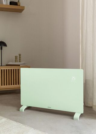 Електричний конвектор CREATE/WARM Crystal 2000W з Wi-Fi, LED-сенсорне управління, 2 режими (2000W), пастельно-зелений