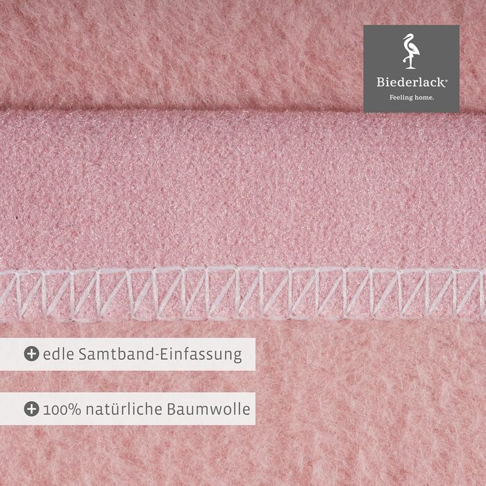 Biederlack Плюшева плед-ковдра Pure Cotton, 100% бавовна, рожева, 150x200 см, екологічна, вироблено в Німеччині