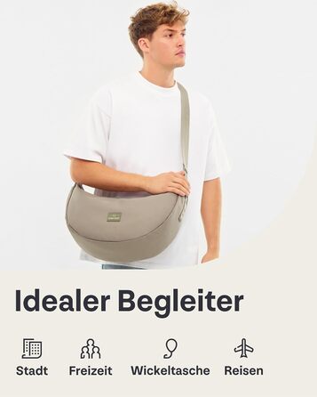 Сумка через плече Johnny Urban Ally Medium Desert Grey 10л - Унісекс, Місячна форма, Водовідштовхувальна