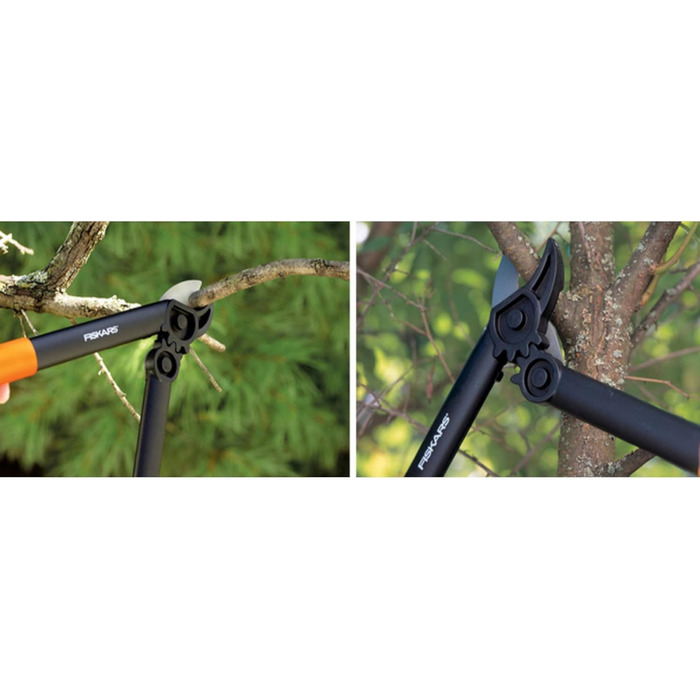 Секатор Fiskars PowerGear L31 для сухої та твердої деревини, 39 см, антиадгезійне покриття, загартована сталь, чорний/помаранчевий