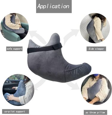 Y-Shaped Pillow for Shoulder Surgery Recovery: Rotator Cuff Support, Postoperative Sleep and Sitting Aid, Dark Gray