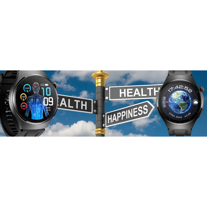 Смарт-годинник Smart-Trend: Моніторинг глюкози, ЕКГ та температури, чорний