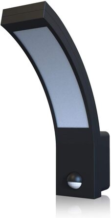 LongLife LED вулична лампа-щітка 15W, IP54, нейтральне світло, для саду, огорожі, доріжок (з датчиком, чорний)