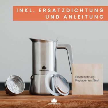 Espresso Maker | High-Quality Espresso Maker Suitable for Induction Made from High-Quality Stainless Steel | Moka Pot for Coffee Lovers