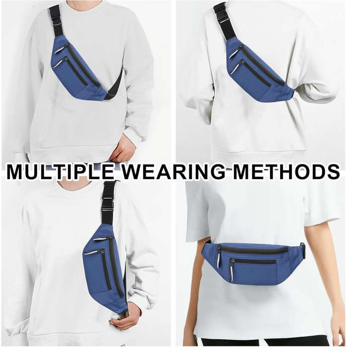 Водонепроникна поясна сумка для чоловіків, бананка з антикрадіжним захистом, 2 відділення, Oxford тканину, швидковисихаюча, для спорту, подорожей, повсякденного використання