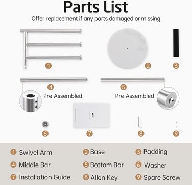 Підставка для рушників KES Gold, настільна, з нержавіючої сталі 18/8, з мармуровою основою, BTH219-BZ, щітканий золотий, 3-х рівнева