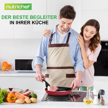 NutriChef 13-Piece Cookware Set & Pot Set Non-Stick Cookware Set with Transparent Lids | Induction Pots & Pans Set for Gas, Electric & Ceramic Stovetops | PFOA-Free for Healthy Cooking Red