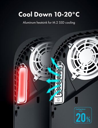 Радіатор охолодження GrauGear для M.2 NVMe SSD, комплект для Playstation 5, PS5 Slim, з теплопровідною кришкою (алюміній) (G-PS5HS02-Cov)