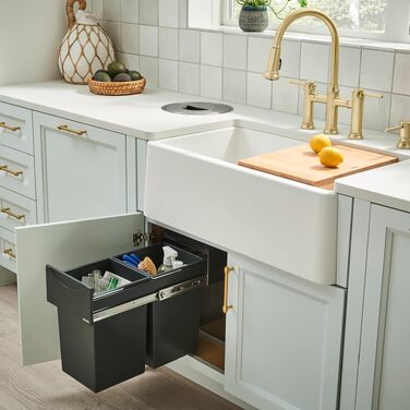 Система для збору відходів BLANCO Botton Pro 45/2, ручний висувний механізм, 2 відра по 13 л, для кухонних шаф шириною 45 см