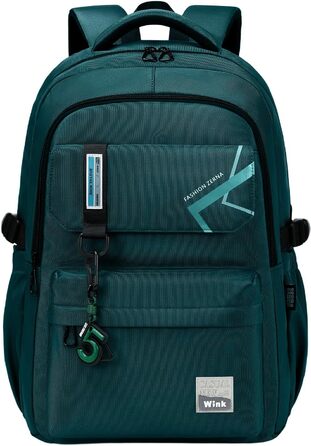 Шкільний рюкзак для хлопчиків та дівчаток-підлітків, 8-14 років. Великий рюкзак для школи, буденний та для подарунків. (Темно-зелений)