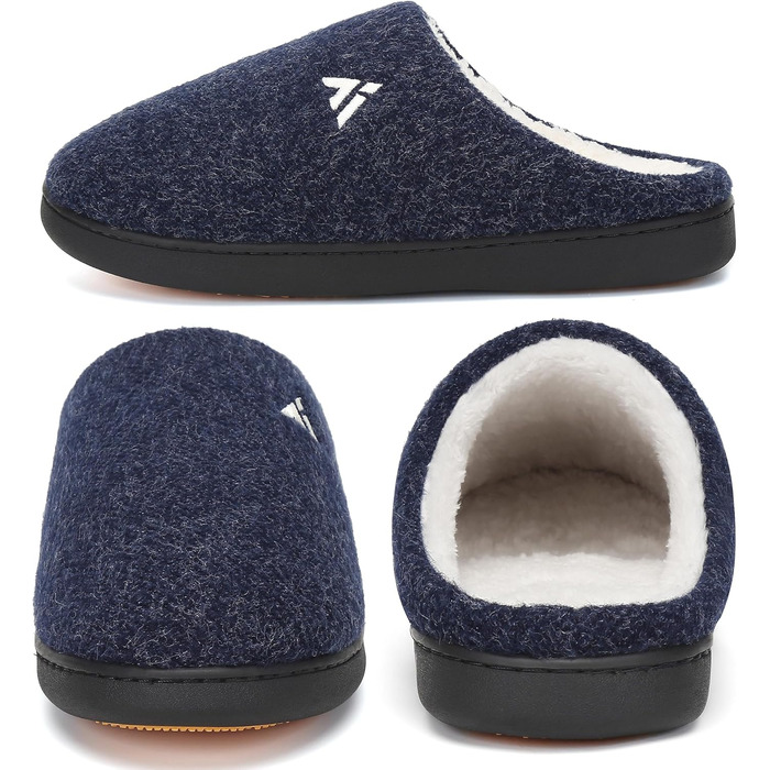 Тапочки домогосподарки Mishansha Herren для жінок, зимові, з піною пам'яті, антиковзаючі, розмір 36-49, темно-синій