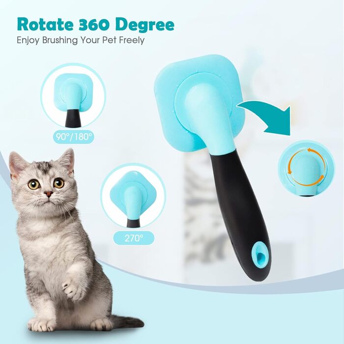 Щітка для грумінгу собак, видалення шерсті, для цуценят, Yorkie, Пуделя, Кішки, блакитна