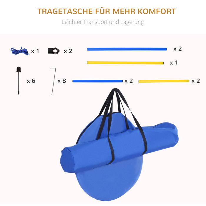 PawHut Dog Agility Set Training Equipment with Tunnel, Weave Poles, Hurdle, and Start Box for Active Dog Training Blue