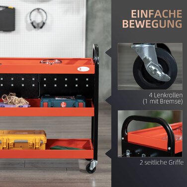 HOMCOM Workbench, 220 lbs load capacity, red, ideal for garage, stable & versatile