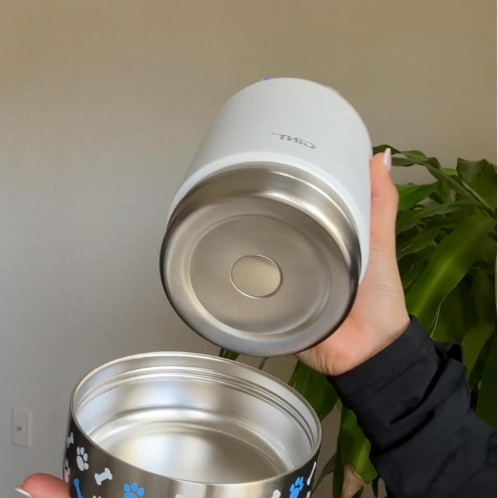 GiNT Термопляшка з нержавіючої сталі для собак та людей, 3-в-1, з мисками та сумкою, вилка-поїльник, для подорожей, прогулянок, кемпінгу, авто (Зелена)