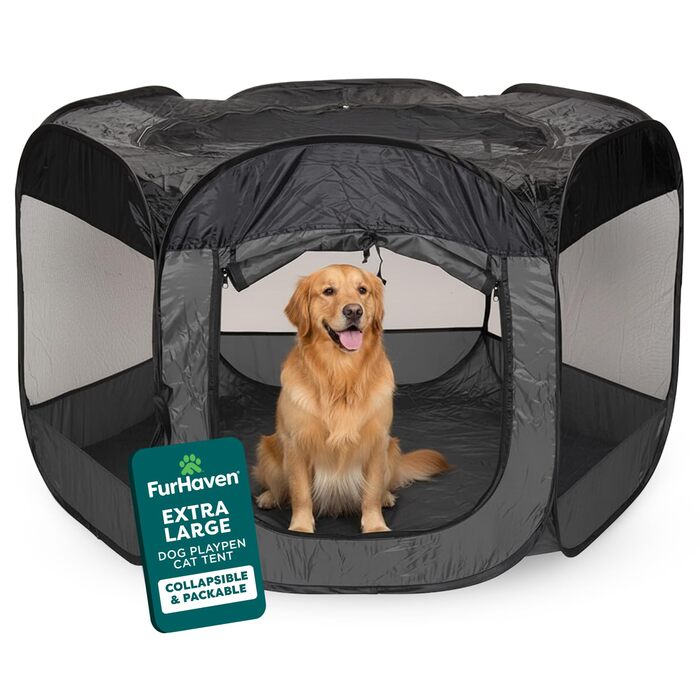 Будинок для тварин Furhaven: вольєр-стійка для собак та котів, сірий, великий розмір