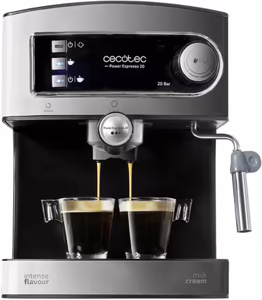 Кавоварка Cecotec Cumbia Power Espresso 20 Barista Aromax, 2900 Вт, 20 бар, 2 нагрівальні системи, манометр, подвійний фільтротримач, 2 фільтри