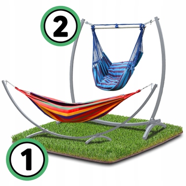 Стійка для гамака Go Garden 2в1, сіра, макс. навантаження 250 кг
