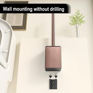 Настінна щітка для туалету DAZI з кріпленням без свердління, нержавіюча сталь, сучасний дизайн, знімний внутрішній стаканчик, золотий/рожевий золотий колір