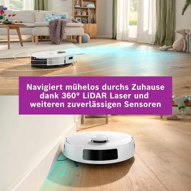 Робот-пилосос Bosch Spotless BCRD1W з функцією миття, 11000 Па, білий