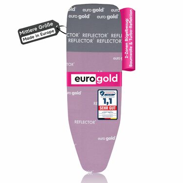 Чохол для прасувальної дошки Eurogold для парогенератора, з тепловідображаючою зоною, м'який, з гумкою по периметру, розмір M (Casual, Paris Pink)