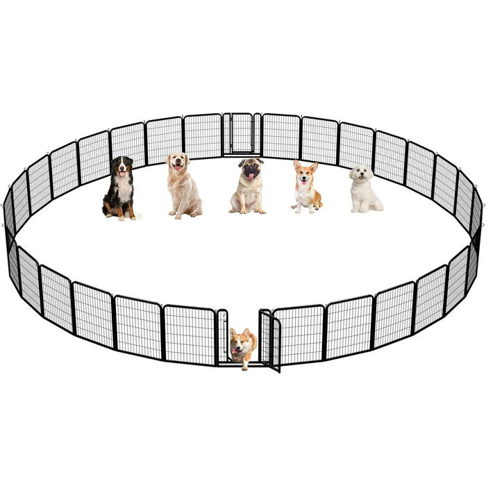 Вольєр для цуценят Yaheetech 8-секційний, вольєр для собак з замком, переносна сумка та кріпильні ремені, для дому та саду, легка збірка (80см, 24шт)