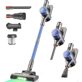 Бездротовий пилосос Dzaki 45000Pa з акумулятором, дисплеєм та антизаплутувальною насадкою для килимів, твердих підлог та шерсті тварин