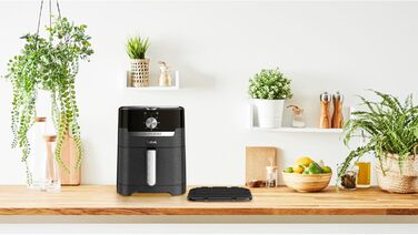 Tefal EY5018 Easy Fry & Grill Classic Hot Air Fryer | 2-in-1 Technology (Air Fryer and Grill) | XL | 4.2 Liter for 6 Portions | 1550 Watts | Energy-Saving | Oil-Free | Healthy Fryer | Black