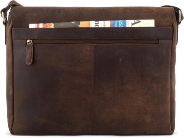 LEABAGS Латтоп-сумка Оксфорд з натуральної шкіри 15 дюймів - Месенджер, робоча сумка, 38x31x10 см, Коричневий