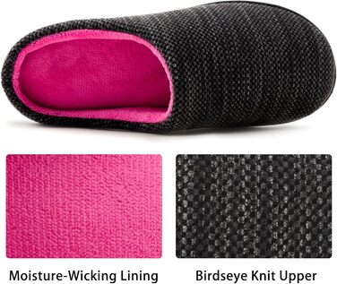 Тапочки жіночі RockDove Birdseye з пам'яттю форми, 40/41 EU, чорний та фуксія
