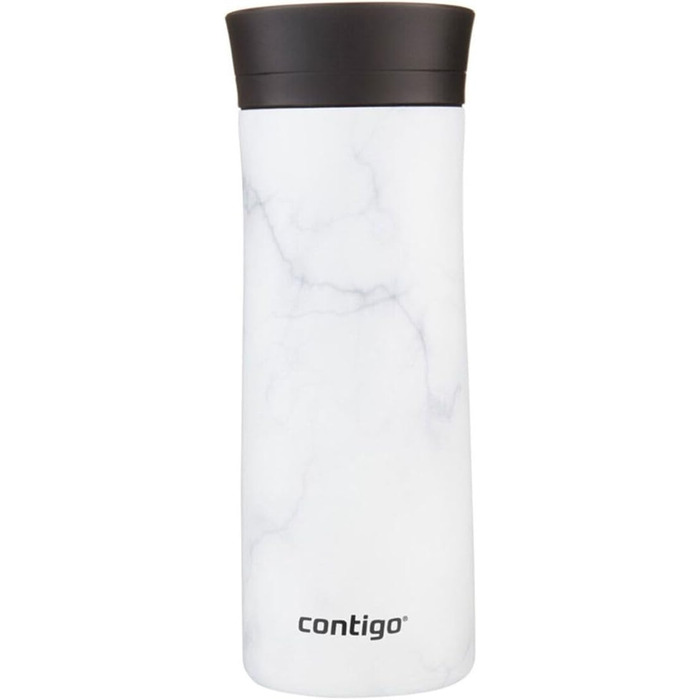 Термокружка Contigo Pinnacle Autoseal, 420 мл, нержавіюча сталь, з функцією Autoseal, не протікає, для кави з собою, BPA-free, білий мармур