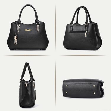 Сумка жіноча BestoU шкіряна чорна велика, сумка на плече та через плече