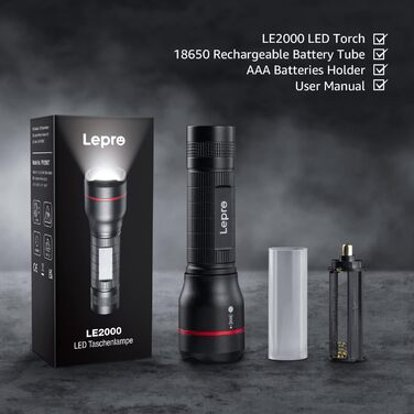 LED ліхтар Lepro LE050: яскравий, з кліпсою, зумується, 5 режимів, водонепроникний. Ідеально для кемпінгу, риболовлі, туризму, подарунок
