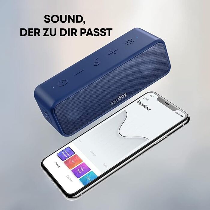 Soundcore 3 Bluetooth колонка: Стереозвук, Titan-драйвер, PartyCast, BassUp, 24 год, IPX7, EQ, чорний