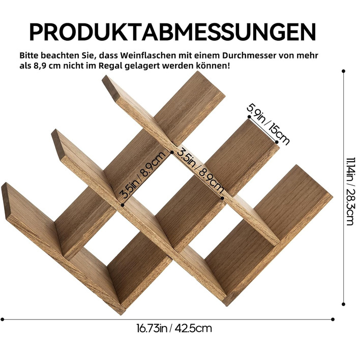 KIRIGEN Wooden 8-Bottle Wine Rack, 3-Tier Wooden Wine Display Rack, Stand and Countertop Wine Storage Rack, Bottle Holder & Glass Shelf for Cabinet. Yellow-Brown