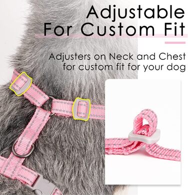 Шлейка для собак ThinkPet No-Pull, дихаюча, для малих, середніх та великих собак, регульована, м'яка, для прогулянок, безпечна, з контролем, з підкладкою, світловідбиваюча (Рожева, M, 1 шт.)