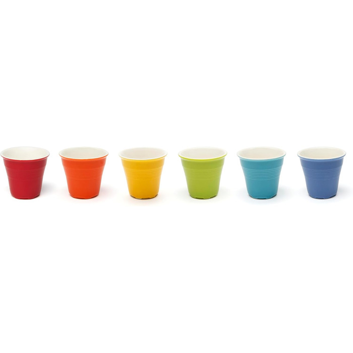 Brunch Time Espresso Cups, Set of 7, Multicolored