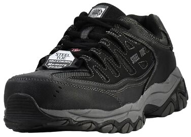 Черевики робочі чоловічі Skechers Cankton Ebbitt зі сталевим підноском, чорно-темно-сірі (31 EU)