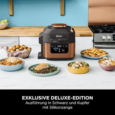Ninja Speedi Multi Cooker, 5.7L, 10-in-1 Multi Cooker, Air Fryer Hot Air Fryer, Slow Cooker Slow Cooking, Grilling, Baking, Black & Copper ON400EUCP