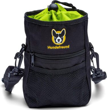 Сумка для корму для собак великих порід, 4 в 1 | Для тренувань, з бананкою, кліпсою, лямками | 4 відділення для ласощів (19x14x7 см)