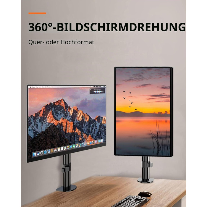 Кронштейн для монітора Suptek для LCD LED екранів 13-27 дюймів, регульований за висотою настільний тримач, VESA 75/100, до 10 кг, чорний