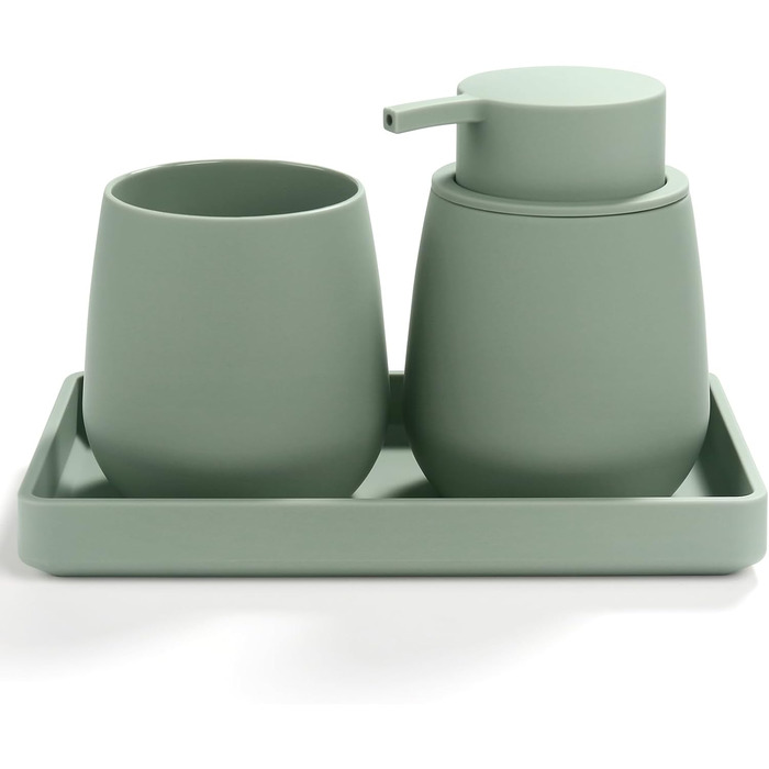 Сучасний набір для ванної кімнати AJEUNGAIN сірого кольору: мильниця, стакан для зубної пасти, піднос. Організатор для ванної кімнати (сірий). 3 предмети