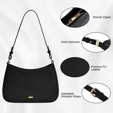 Сумка жіноча Aucuu через плече міні Hobo Bag Y2K чорна з PU шкіри для побачень та покупок